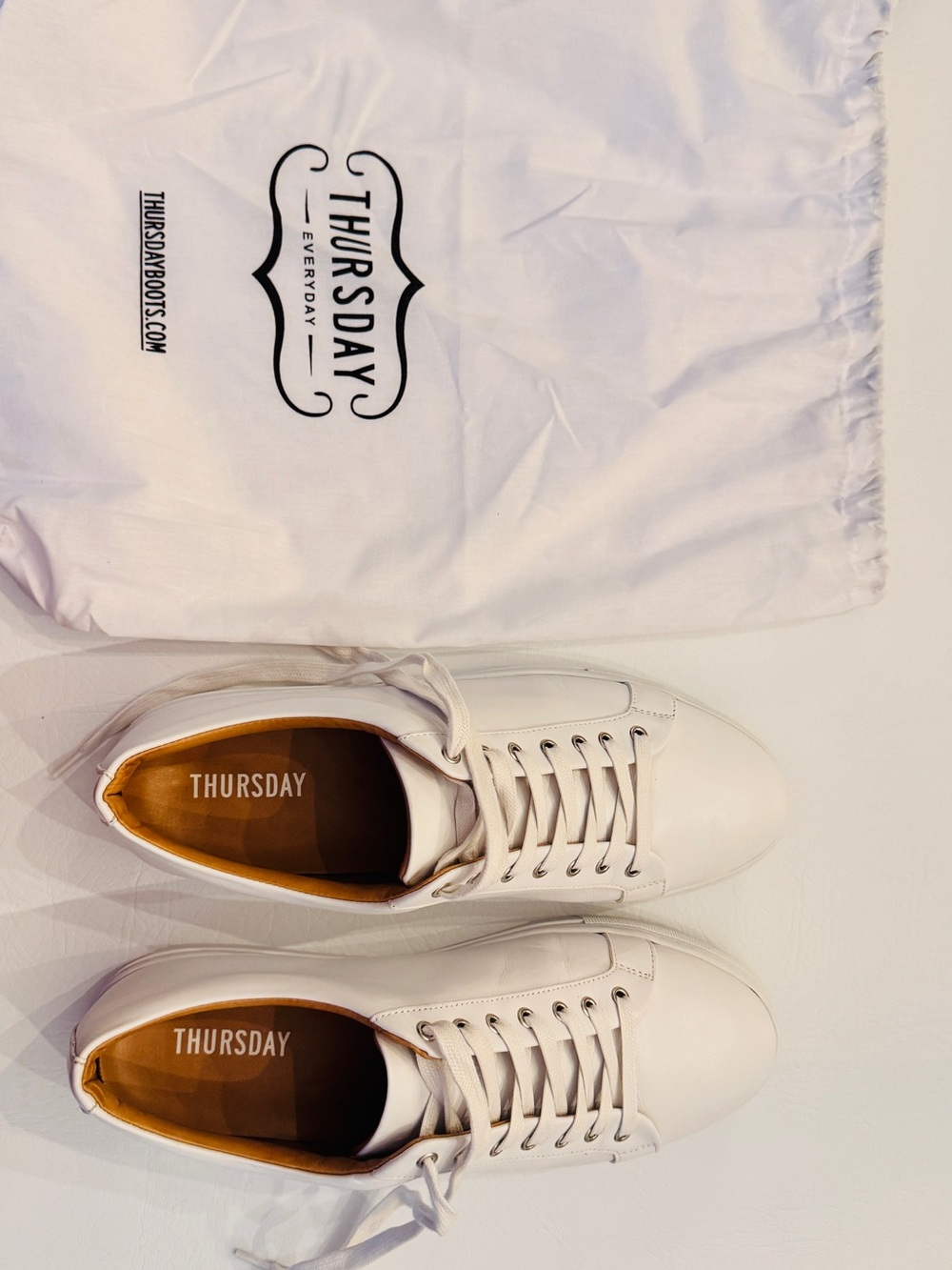 Thursday Boot Company Men's White Leather Low-Top Sneakers